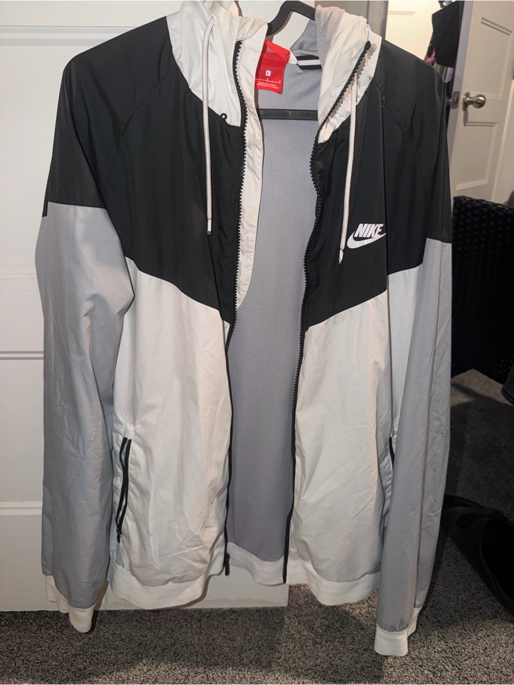 Nike Two-Tone Black and Light Gray Windbreaker Jacket